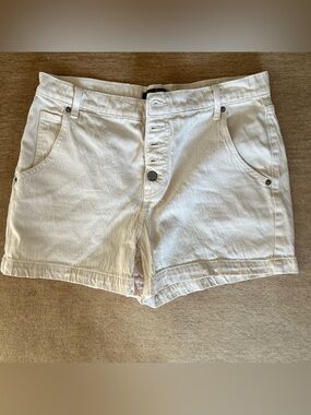 Banana Republic Ivory High-Rise Denim Shorts